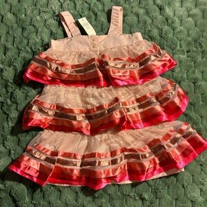 Gap Girls' Colorful Pink Layered Dress Size 3T NWT